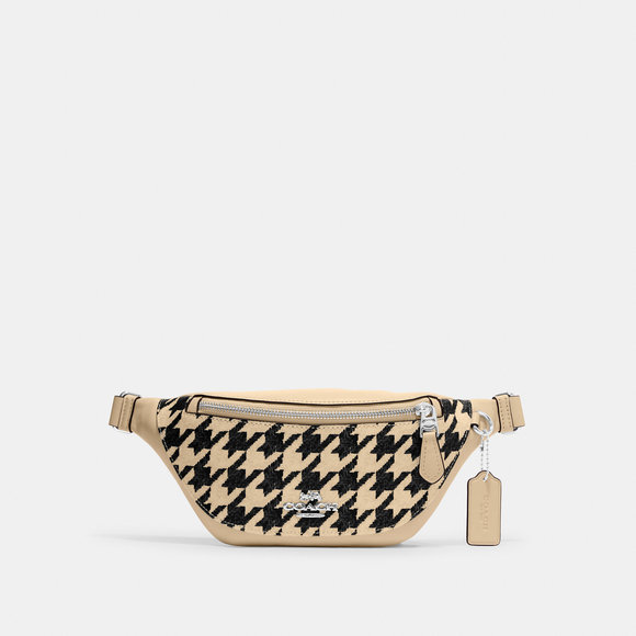 NWT Coach Outlet Warren Mini Belt Bag With Houndstooth Print - Picture 1 of 6